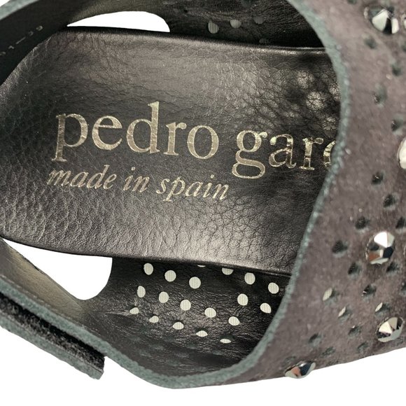 Pedro Garcia Leather Crystal-Embellished Slingback Toe Loop Sandal Size 39 / 9 - Picture 2 of 12